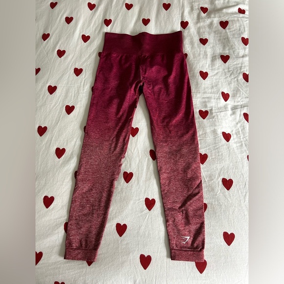 ombré red heather Gymshark leggings size small - Picture 1 of 4